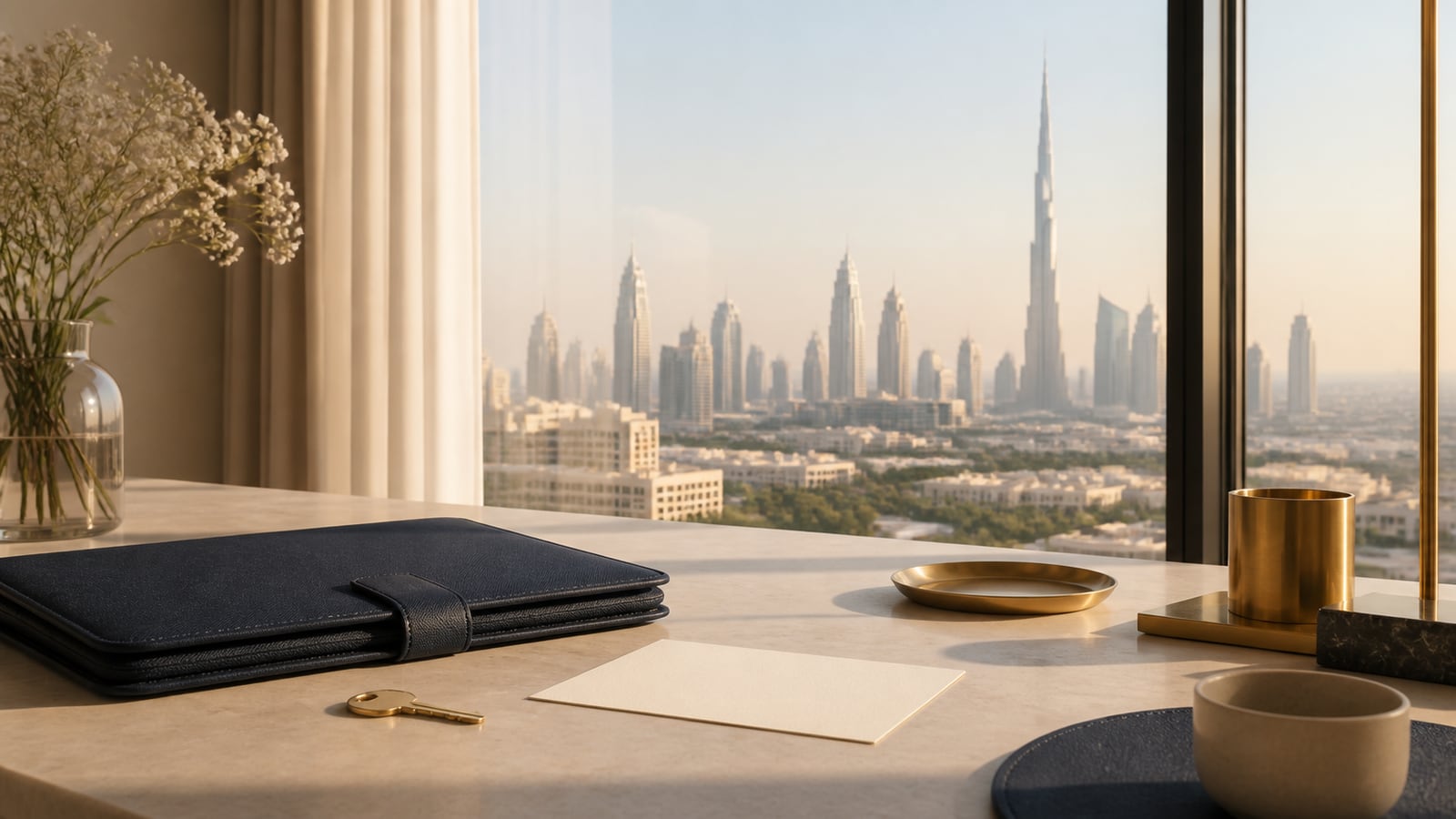 Editorial visualization of a considered residence and relocation plan for Dubai
