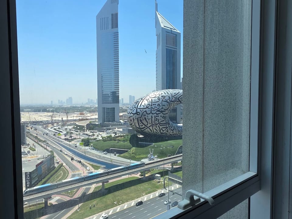 Museum of the Future seen from Royal Abraj Group Office 1503 in Dubai